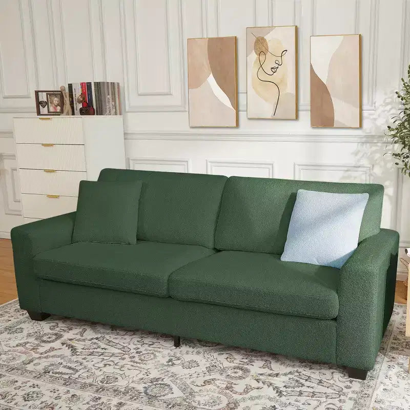 Canapé moderne 83 po avec assise profonde, accoudoirs larges, housse lavable et confort moelleux gris nuage