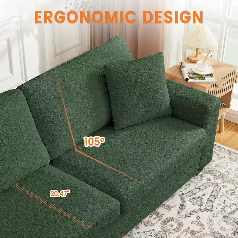 Canapé moderne 83 po avec assise profonde, accoudoirs larges, housse lavable et confort moelleux gris nuage