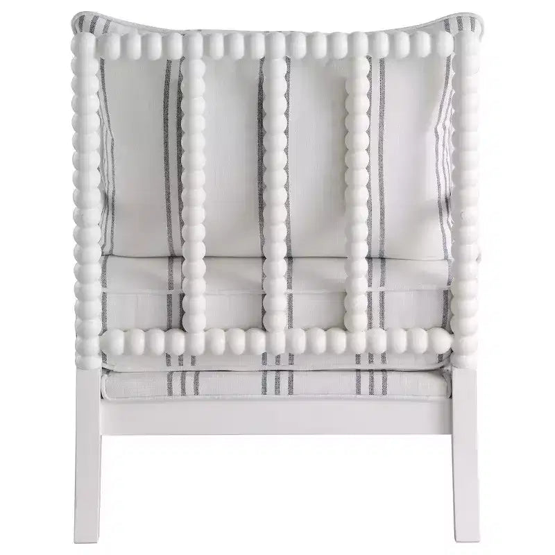 Fauteuil d'appoint Blanchett en tissu bobine blanc et marine