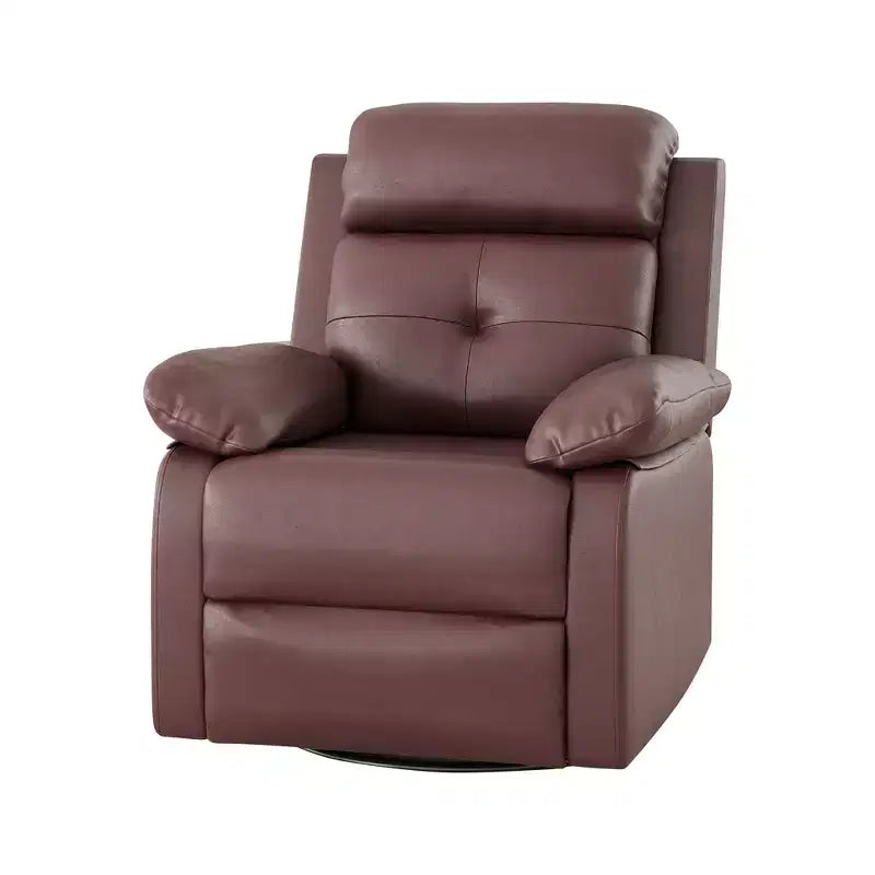 Fauteuil inclinable pivotant et berçant compact marron pour femmes, idéal pour chambre à coucher ou salon