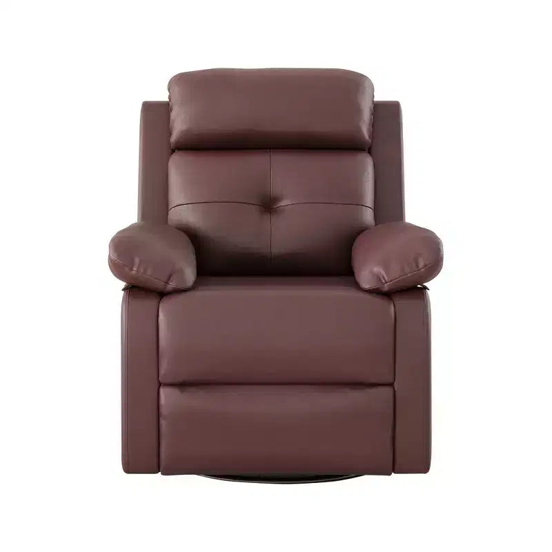 Fauteuil inclinable pivotant et berçant compact marron pour femmes, idéal pour chambre à coucher ou salon