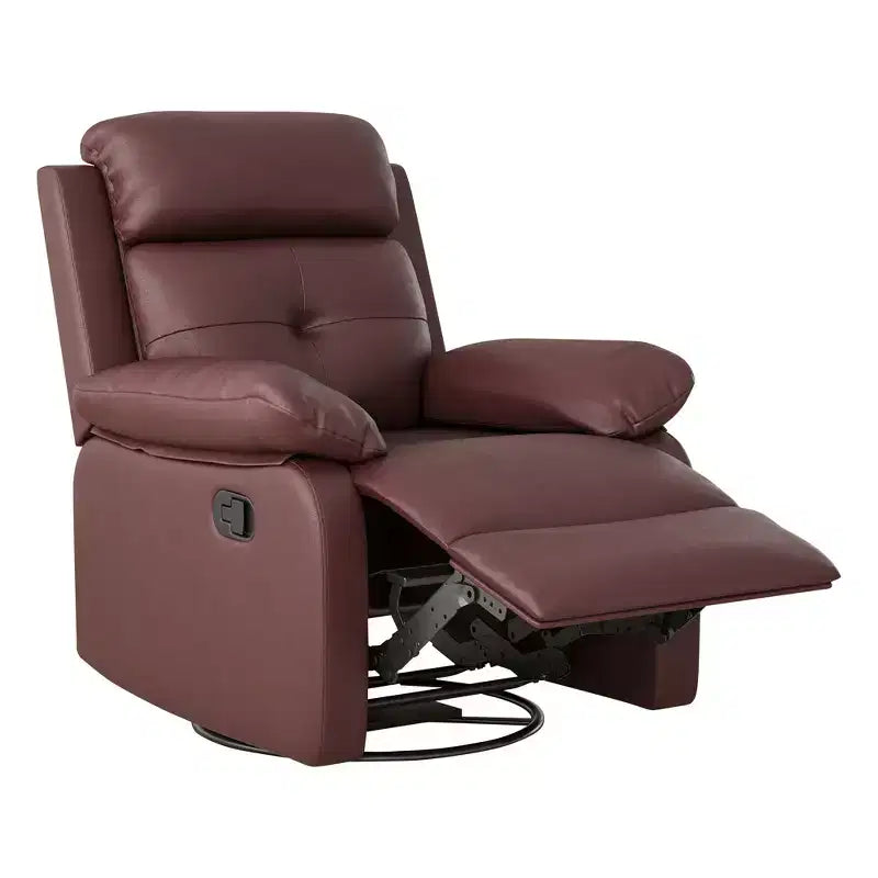Fauteuil inclinable pivotant et berçant compact marron pour femmes, idéal pour chambre à coucher ou salon