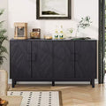 Buffet de style moderne, armoire de rangement latérale, buffet de style médiéval moderne multifonctionnel, noir