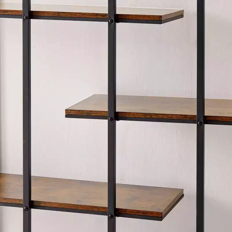 Étagère de rangement en métal à 5 niveaux, étagère à plantes, pour salon intérieur, terrasse, jardin, balcon. Marron rustique.