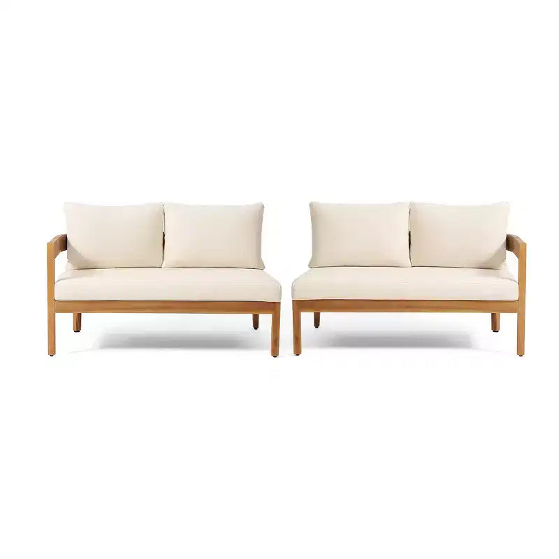 Christopher Knight Home Corwin Canapé d'angle d'extérieur rustique en acacia 4 places avec coussins