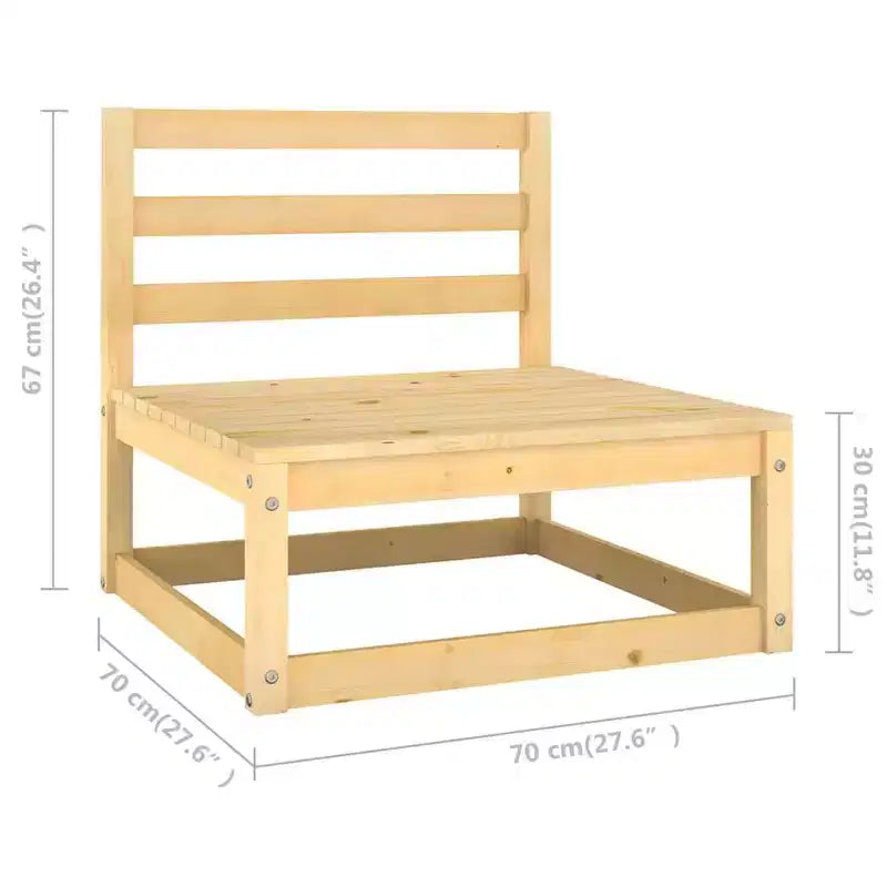 vidaXL Ensemble de canapés de jardin avec coussins en pin massif - Naturel avec coussin