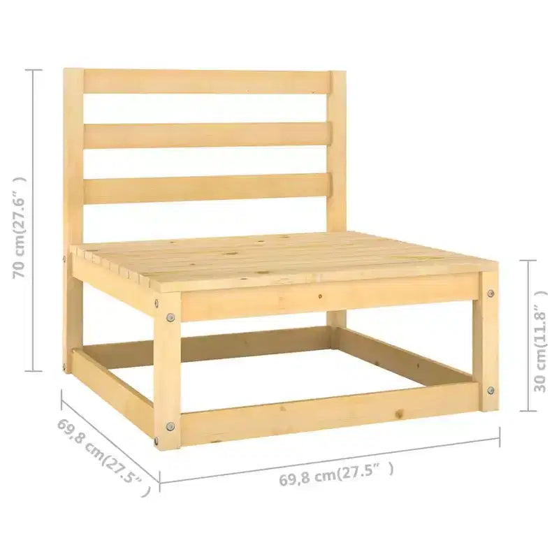 vidaXL Salon de jardin en pin massif naturel, 100 % polyester Modulable