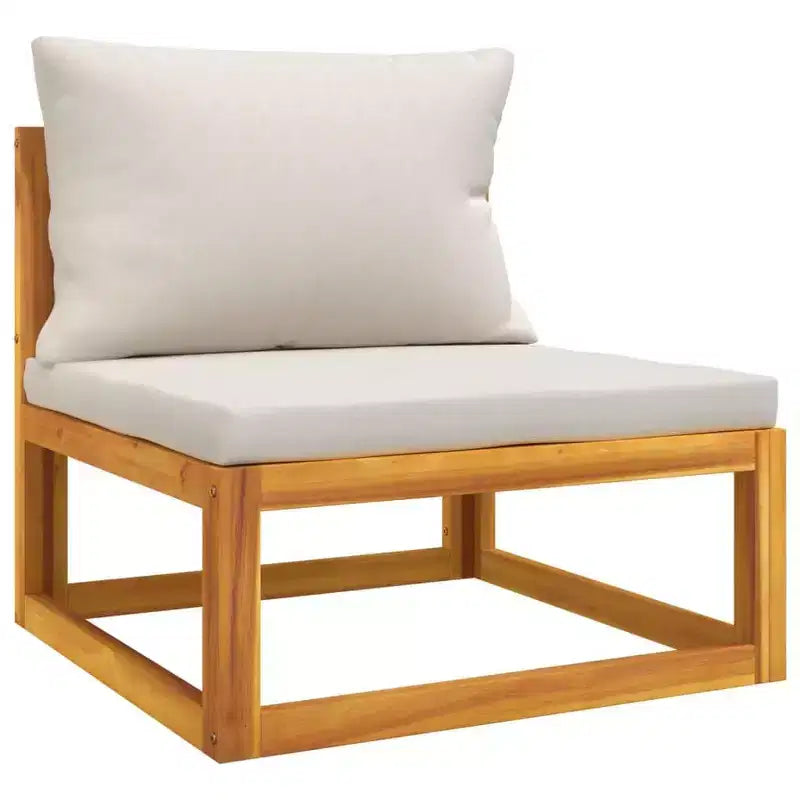 vidaXL - Salon de jardin 7 pièces - Coussins gris clair, bois d'acacia massif, conception modulaire - Canapé-lit, Table basse