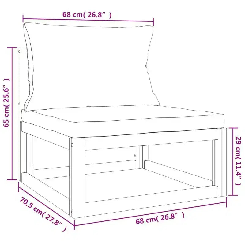 vidaXL - Salon de jardin 7 pièces - Coussins gris clair, bois d'acacia massif, conception modulaire - Canapé-lit, Table basse