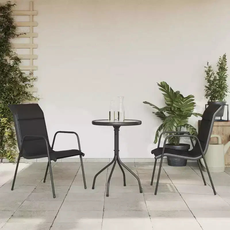 vidaXL Salon de jardin noir et anthracite