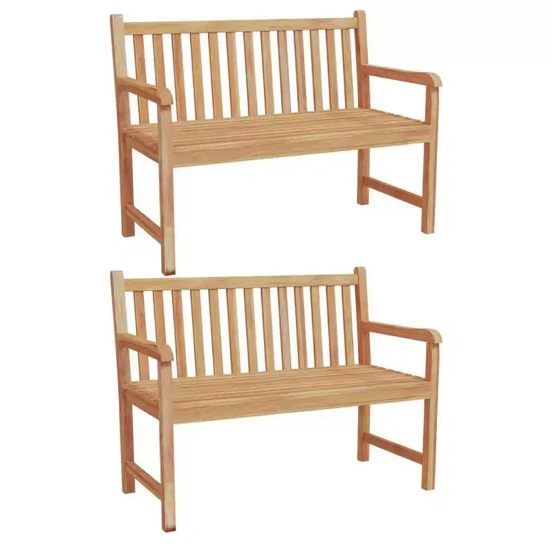 vidaXL Salon de jardin Teck massif Teck naturel Taille moyenne