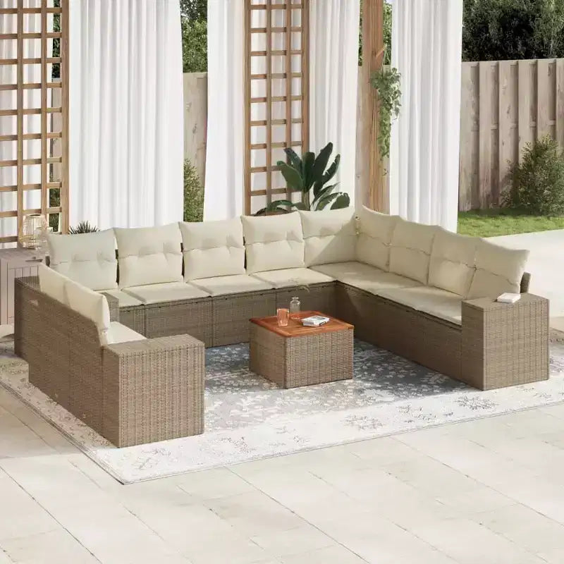 vidaXL Salon de jardin beige