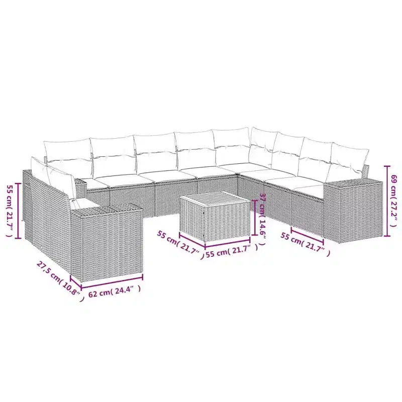 vidaXL Salon de jardin beige
