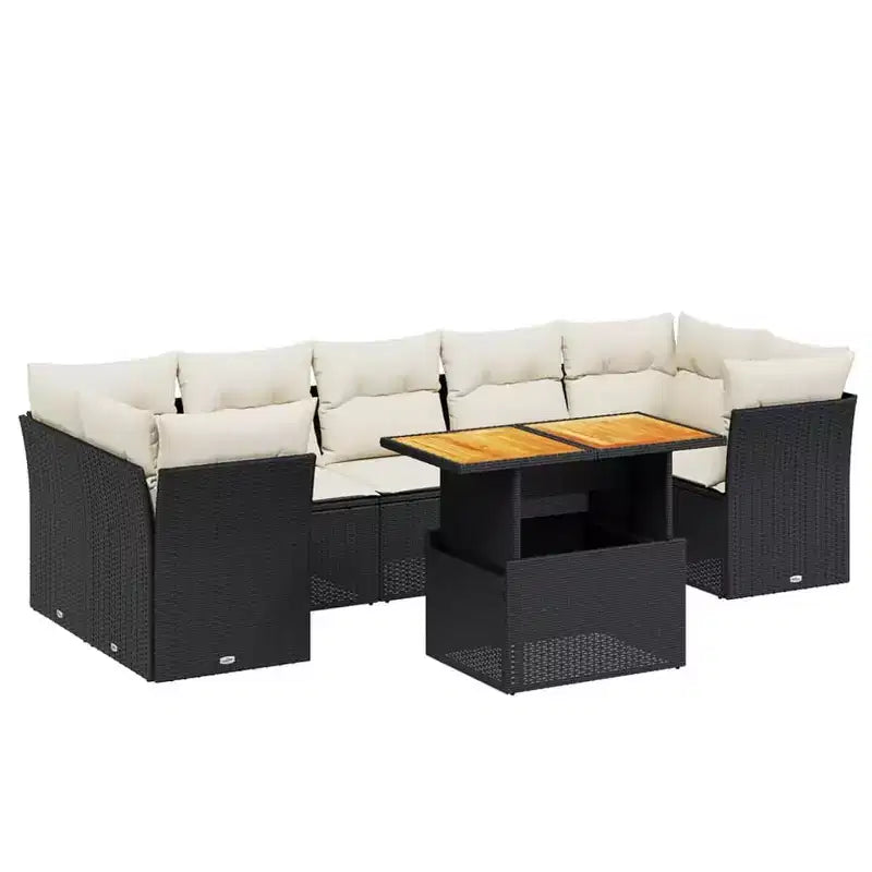 vidaXL Garden Sofa Set Black