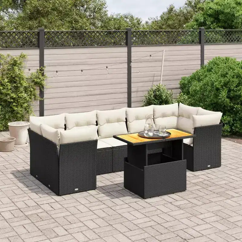 vidaXL Salon de jardin noir