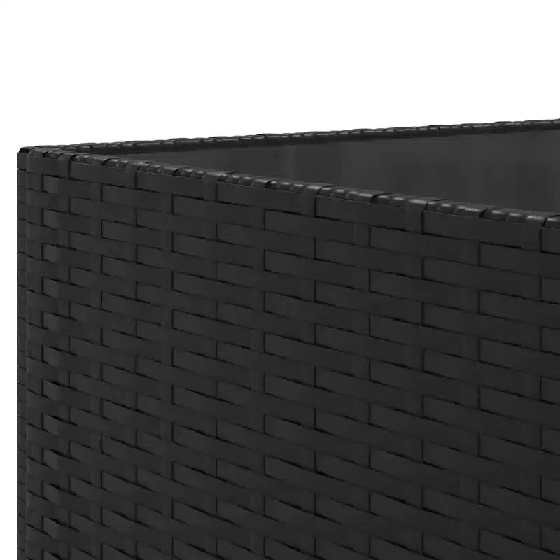 vidaXL - Salon de jardin 5 pièces avec coussins noirs - Rotin PE, cadre en acier, table basse en verre trempé - pour jardin, terrasse, patio