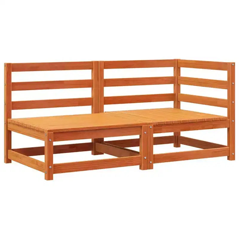 vidaXL Garden Sofa Wax brown Solid pine wood 2-seater Modular