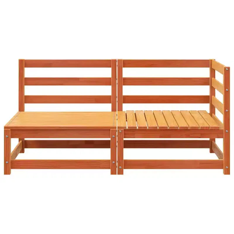 vidaXL Canapé de jardin Marron cire Bois de pin massif 2 places Modulable