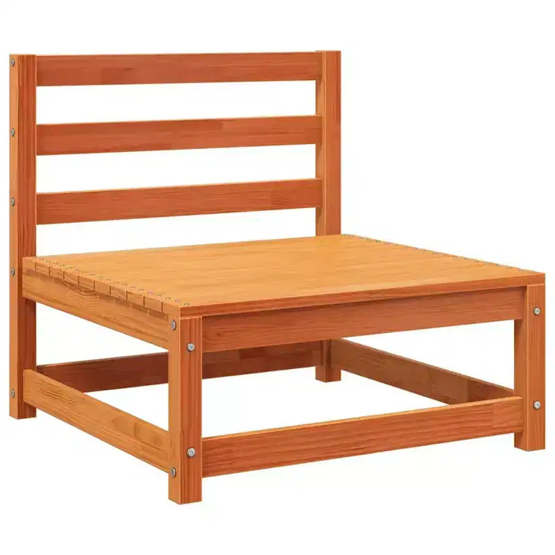 vidaXL Canapé de jardin Marron cire Bois de pin massif 2 places Modulable
