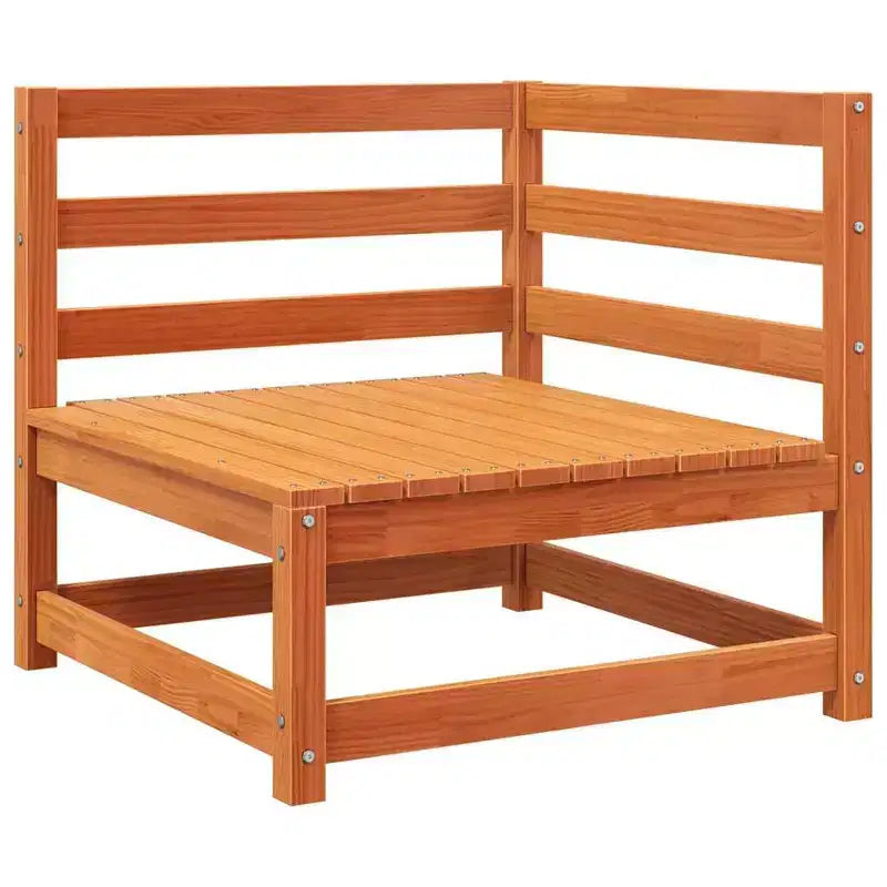 vidaXL Canapé de jardin Marron cire Bois de pin massif 2 places Modulable
