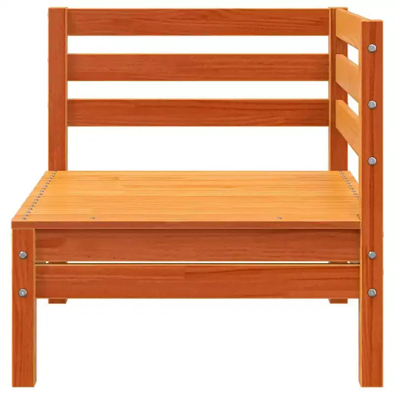 vidaXL Canapé de jardin Marron cire Bois de pin massif Moyen Modulaire
