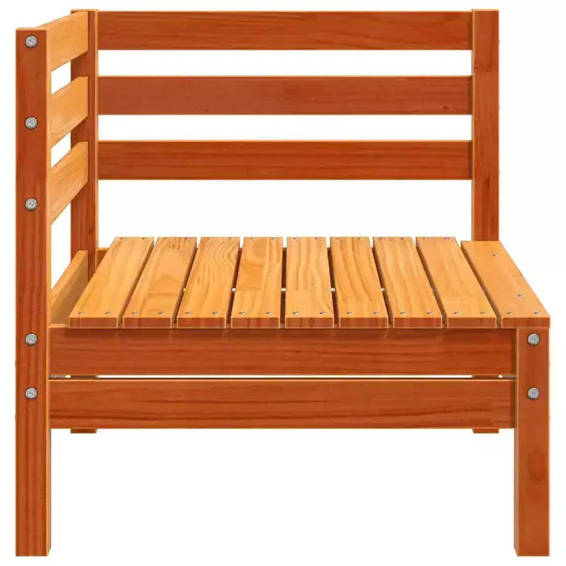 vidaXL Canapé de jardin Marron cire Bois de pin massif Moyen Modulaire