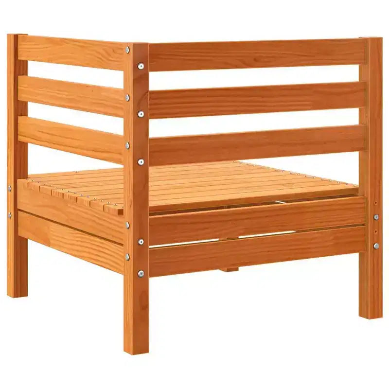 vidaXL Canapé de jardin Marron cire Bois de pin massif Moyen Modulaire