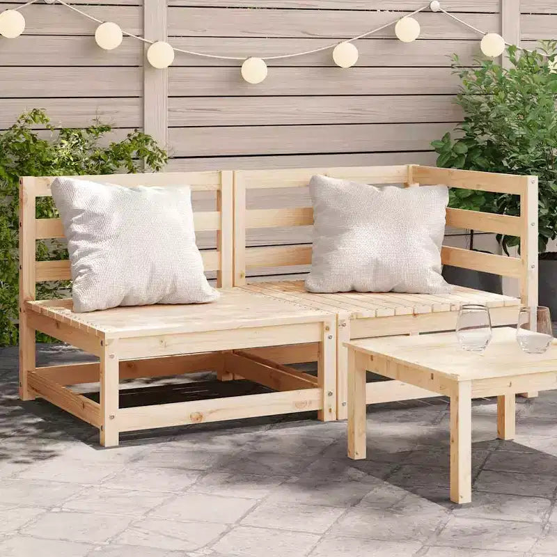 vidaXL Canapé de jardin 2 places Causeuse Mobilier de jardin extérieur - Bois de pin massif, Conception modulaire - 140x70x67 cm