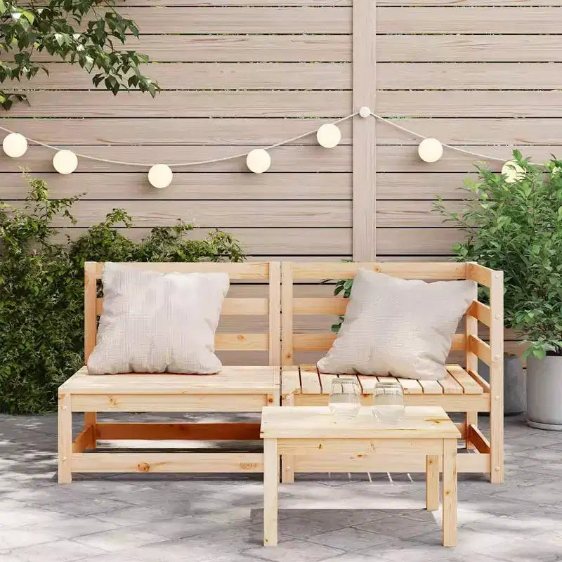 vidaXL Canapé de jardin 2 places Causeuse Mobilier de jardin extérieur - Bois de pin massif, Conception modulaire - 140x70x67 cm