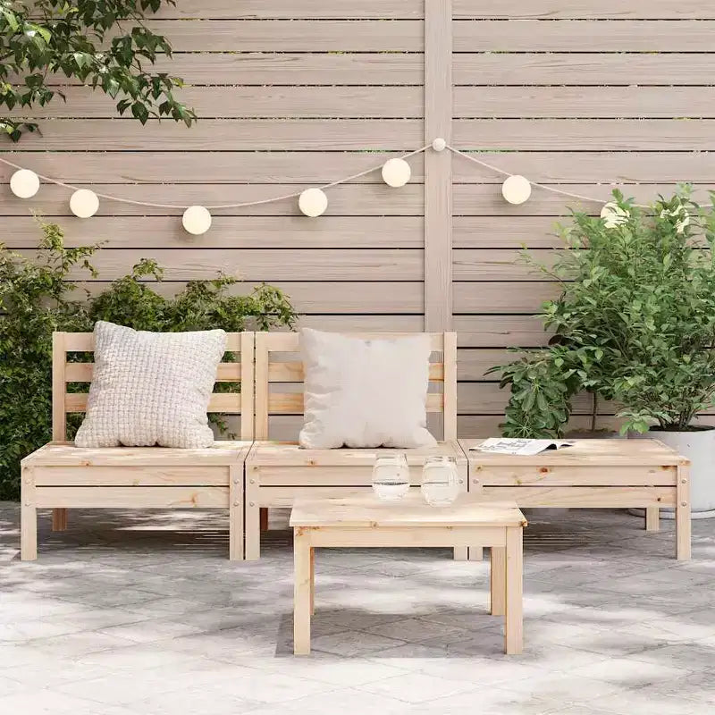 vidaXL Canapé de jardin 3 places - Salon de conversation extérieur - Bois de pin rustique - Design modulaire - Ensemble de salon de jardin