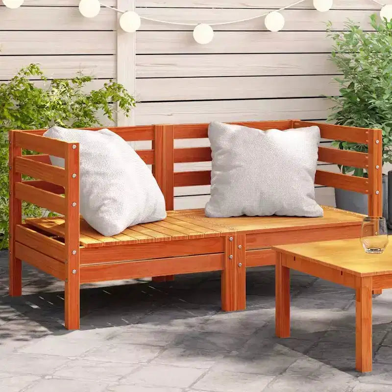 vidaXL Canapés de jardin - 2 places - Causeuse d'angle - Marron - Bois de pin massif - Meubles de jardin modulaires - Dimensions : 25 x 25 x 24.6