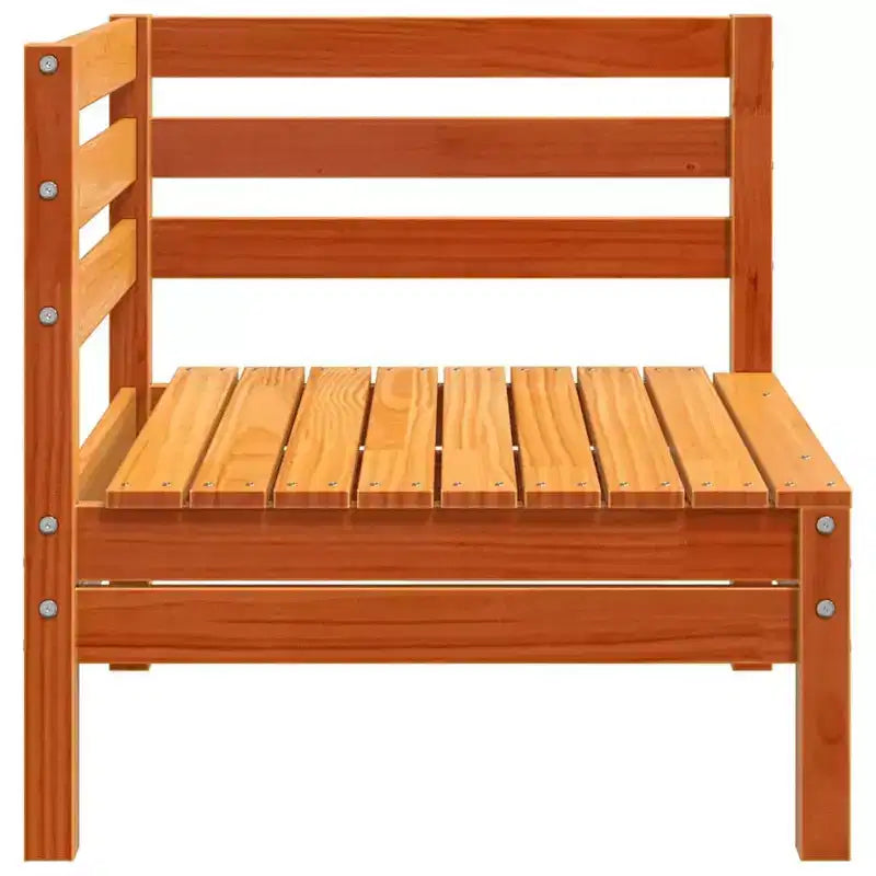 vidaXL Canapés de jardin - 2 places - Causeuse d'angle - Marron - Bois de pin massif - Meubles de jardin modulaires - Dimensions : 25 x 25 x 24.6