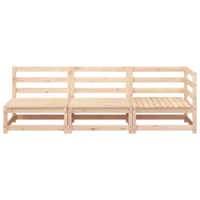 vidaXL Canapé de jardin Pin naturel Pin massif 3 places Modulable