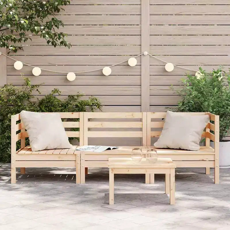 vidaXL Canapé de jardin 3 places en bois – Canapé d'extérieur en pin pour jardin, terrasse et patio – Design modulaire, assise confortable