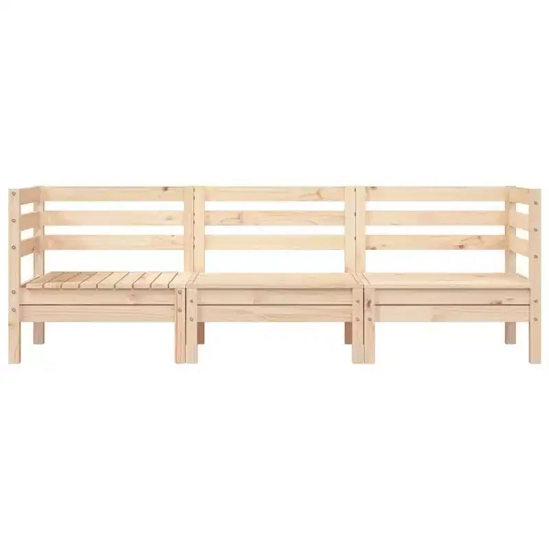 vidaXL Canapé de jardin 3 places en bois – Canapé d'extérieur en pin pour jardin, terrasse et patio – Design modulaire, assise confortable