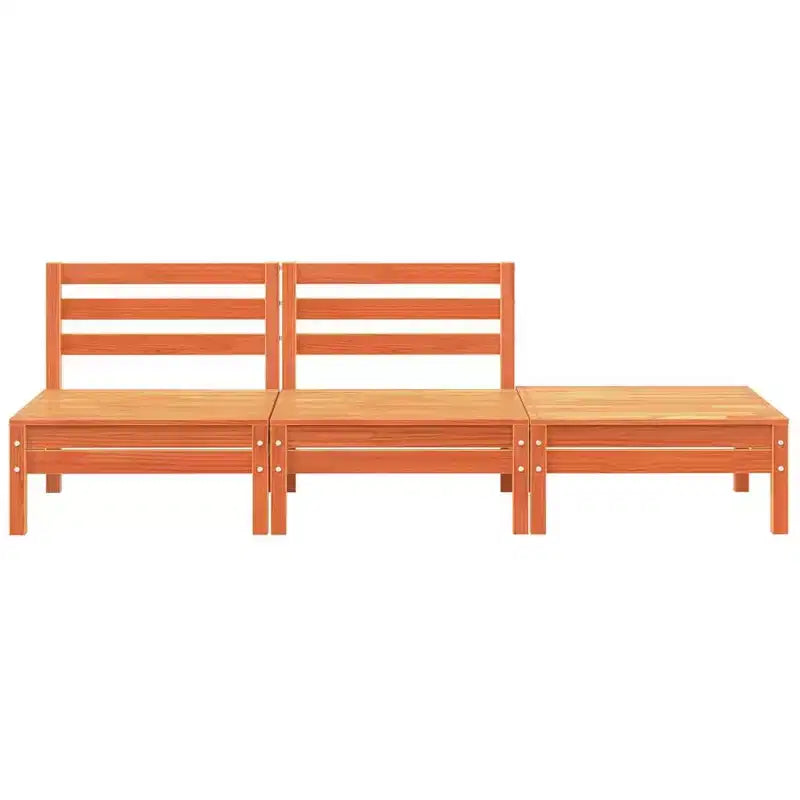 vidaXL Canapé de jardin 3 places - Bois de pin massif marron ciré - Chaise longue de jardin/siège extérieur - Conception modulaire
