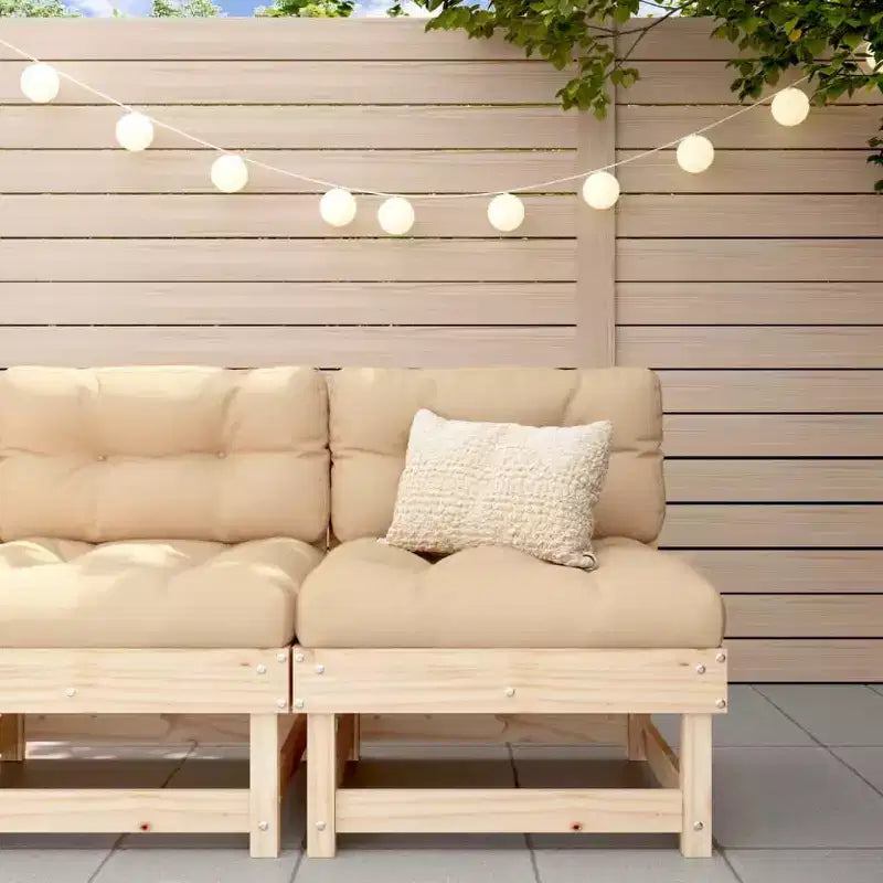 vidaXL Canapé d'angle de jardin en bois - Bois de pin massif - Assise d'extérieur - Modulable pour terrasse/jardin - 61x60,5x62 cm - Pin naturel marron