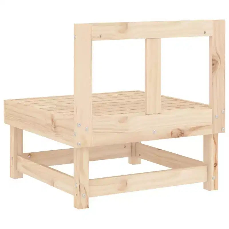 vidaXL Canapé d'angle de jardin en bois - Bois de pin massif - Assise d'extérieur - Modulable pour terrasse/jardin - 61x60,5x62 cm - Pin naturel marron