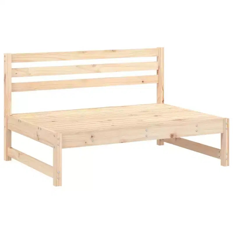 vidaXL Patio Middle Sofa Outdoor Sectional Couch - Solid Pine Wood - Rustic Design - for Garden, Patio, Terrace - 47.2 x 33.1 x 27.6