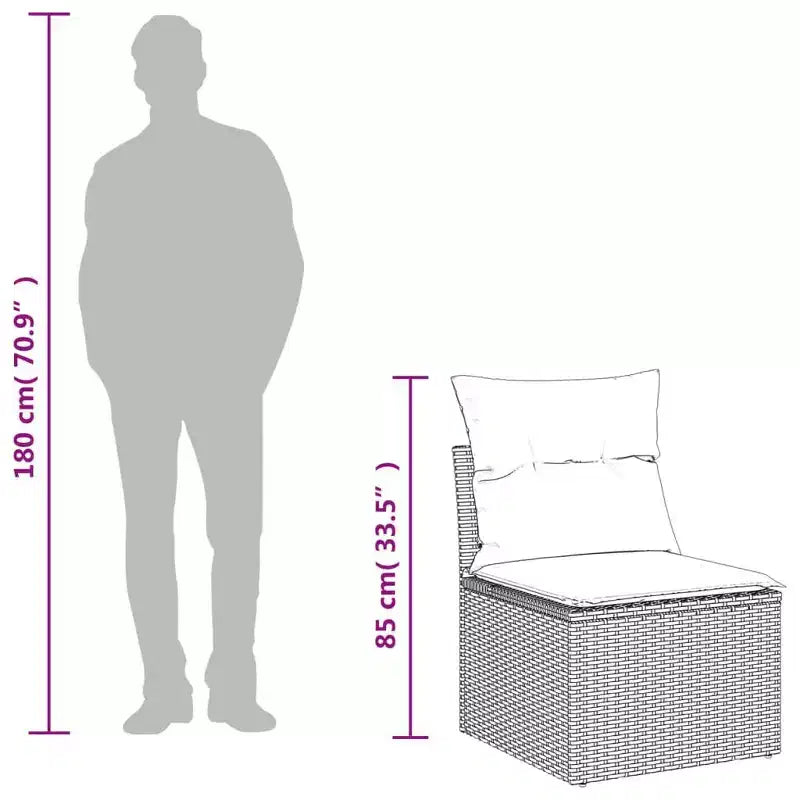 vidaXL Salon de jardin en résine tressée PE beige, acier laqué, polyester