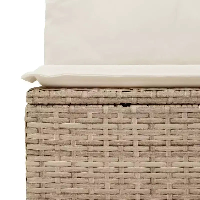 vidaXL Salon de jardin en résine tressée PE beige, acier laqué, polyester