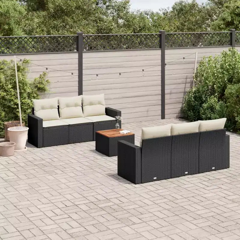 vidaXL Salon de jardin noir et crème