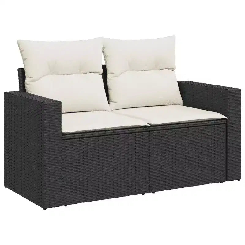 vidaXL Salon de jardin noir et crème