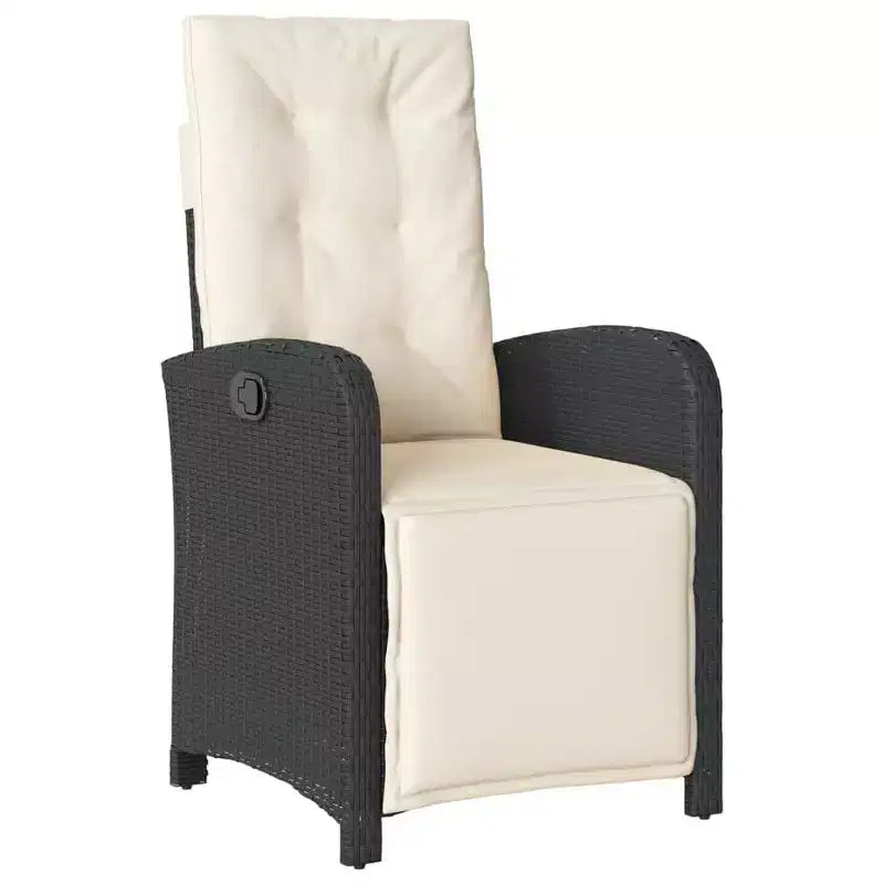 vidaXL Salon de jardin noir, marron, blanc cassé