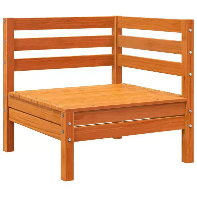 vidaXL Canapé de jardin 3 places en bois de pin marron ciré avec design modulaire et assise à lattes pour terrasse/patio 75x25x24.6