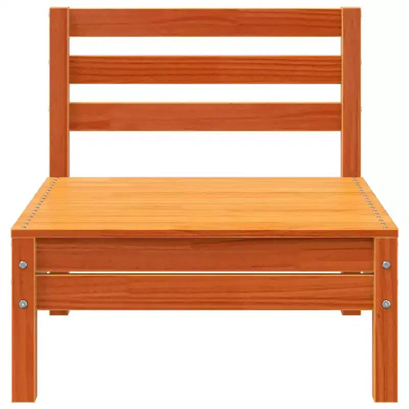 vidaXL Canapé de jardin 3 places en bois de pin marron ciré avec design modulaire et assise à lattes pour terrasse/patio 75x25x24.6