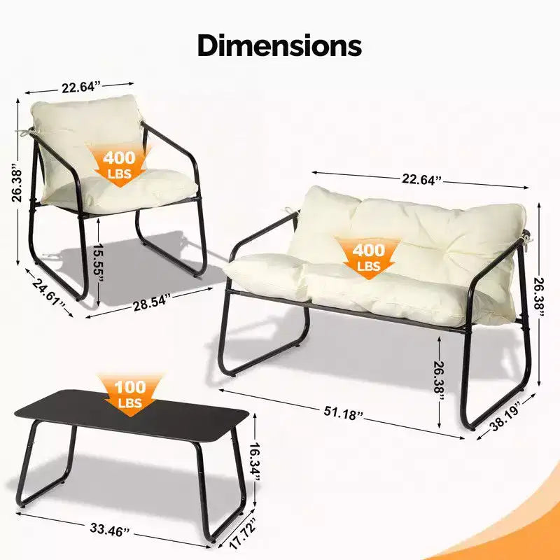 Ensemble de mobilier de patio 4 pièces