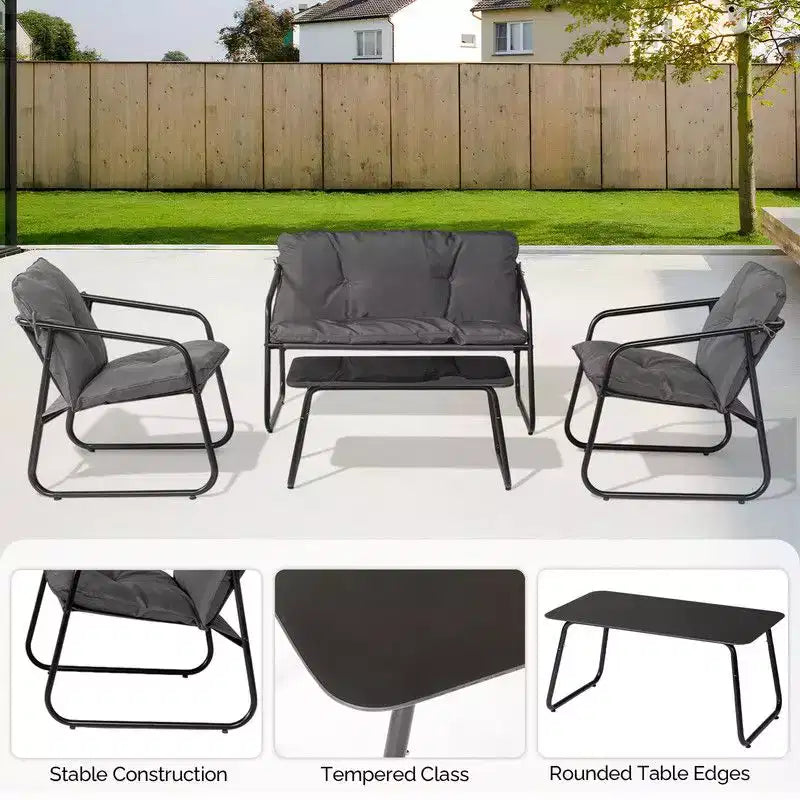 Ensemble de mobilier de patio 4 pièces