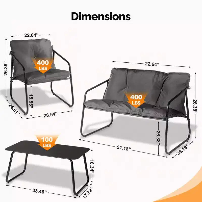 Ensemble de mobilier de patio 4 pièces