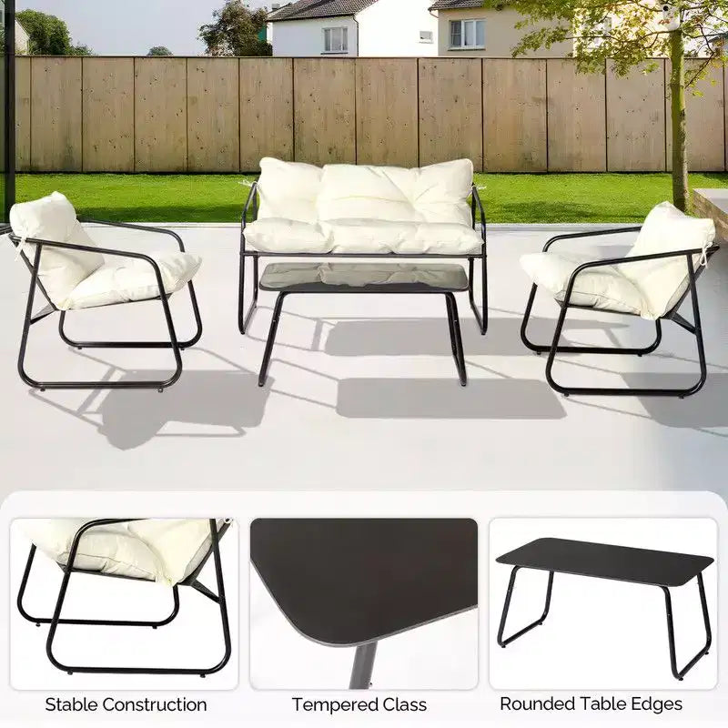Ensemble de mobilier de patio 4 pièces